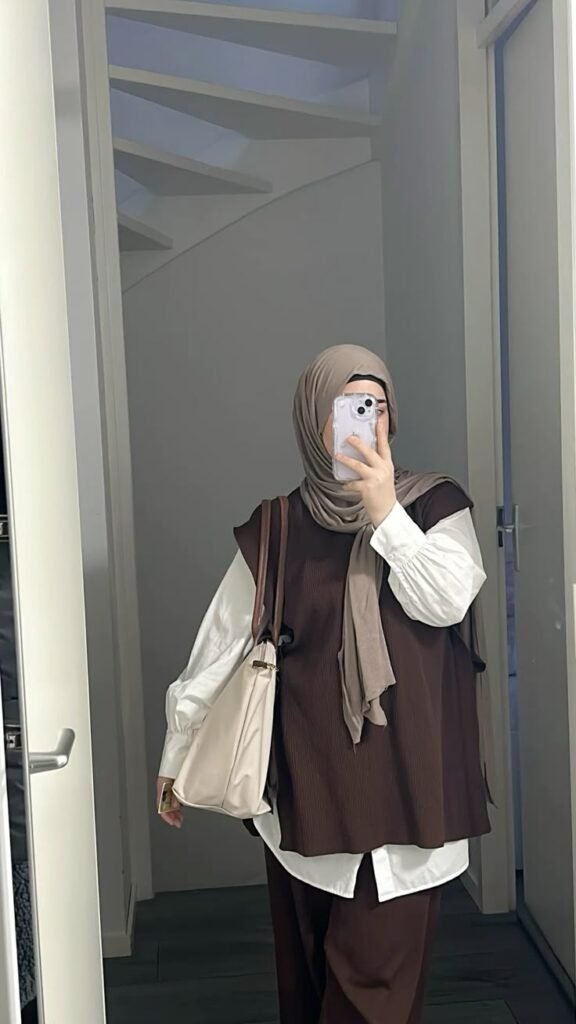 Brown Vest Over a White Shirt, best casual wear