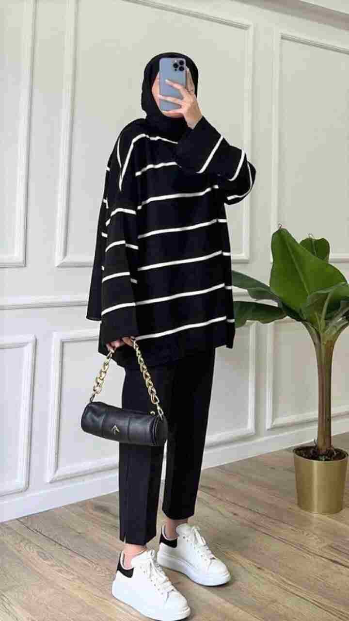 Striped Oversized Sweatshirt, Best winter wear